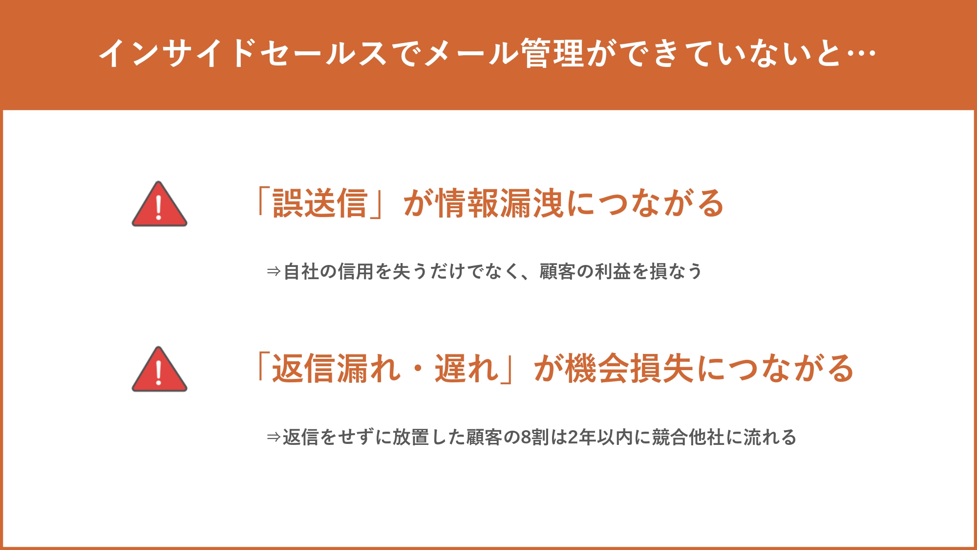 インサイドセールスでメール管理ができていないと起こるリスク