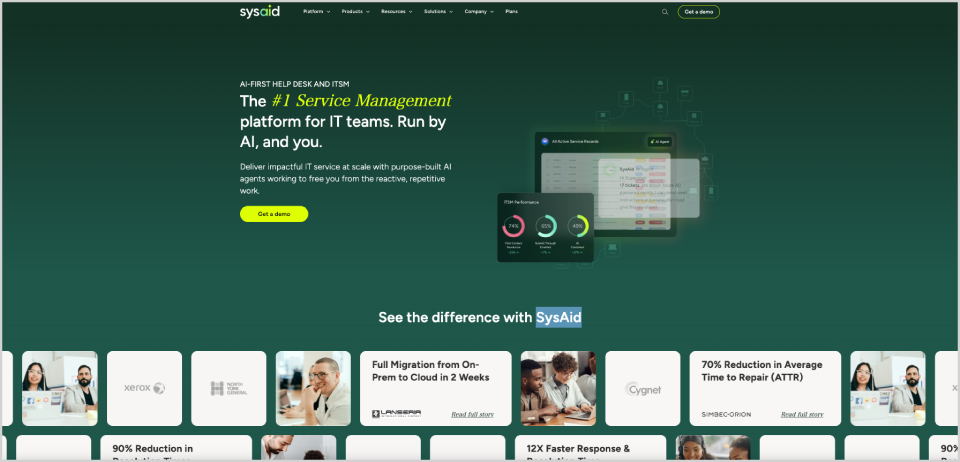 SysAid公式Webサイト