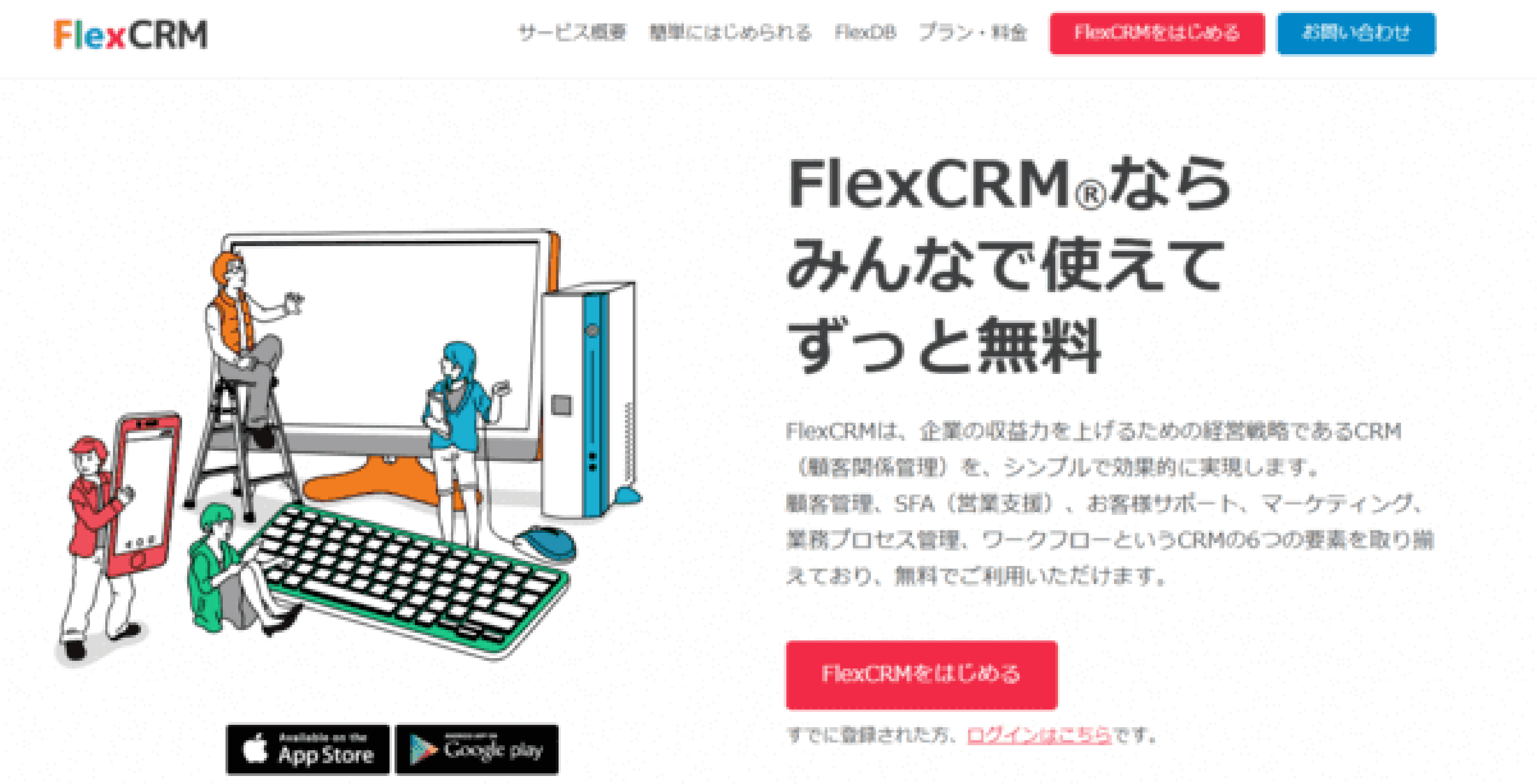 FlexCRMのファーストビュー
