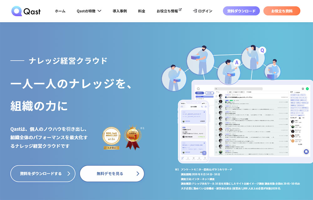 Qastの製品サイトトップ