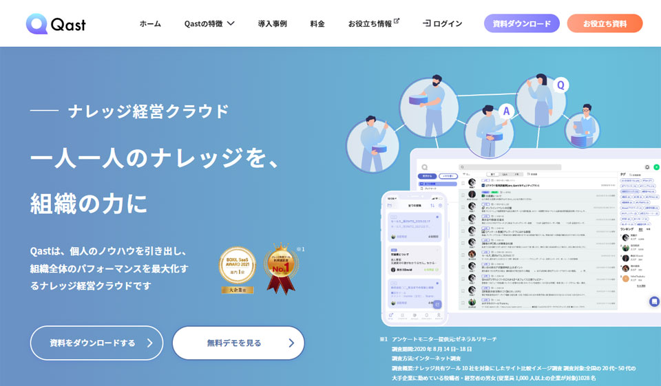 Qastの製品サイトトップ